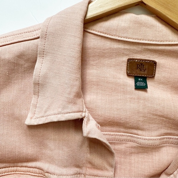Ralph Lauren Light Pink Denim Cropped Jacket 2X - Picture 4 of 6